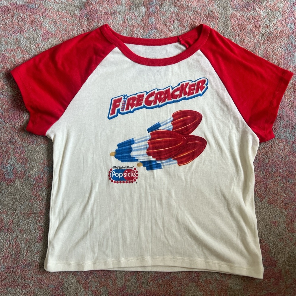 Firecracker Popsicle Raglan T-Shirt - Red & White